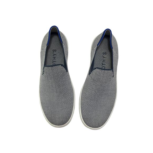 Rothy’s City Slip On Knit Sneakers Navy White Knit Washable Sustainable Size 8 - Picture 3 of 9